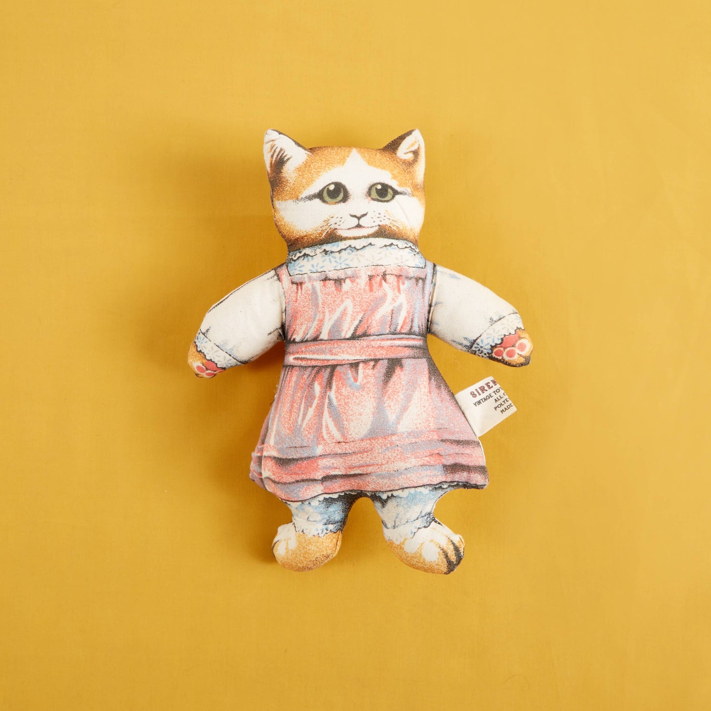 Miss Kitty Pillow 10"x6.5" Cotton Vintage Toy Style