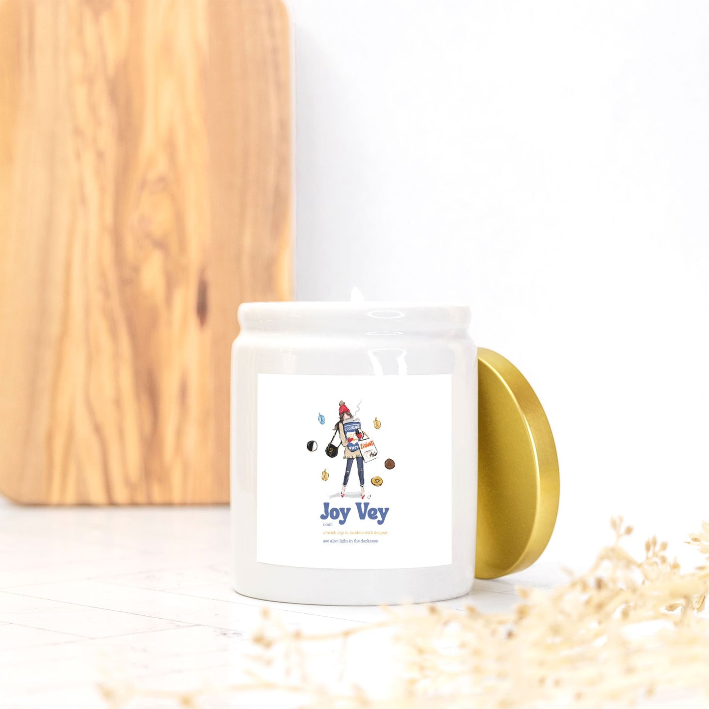 Hanukkah Joy Vey Candle