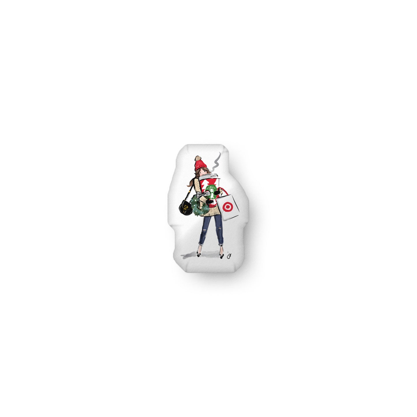 Target Holiday Girl Pillow