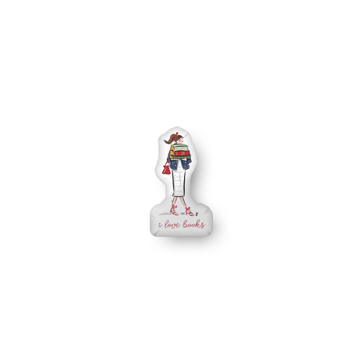 I Love Books Pillow Doll