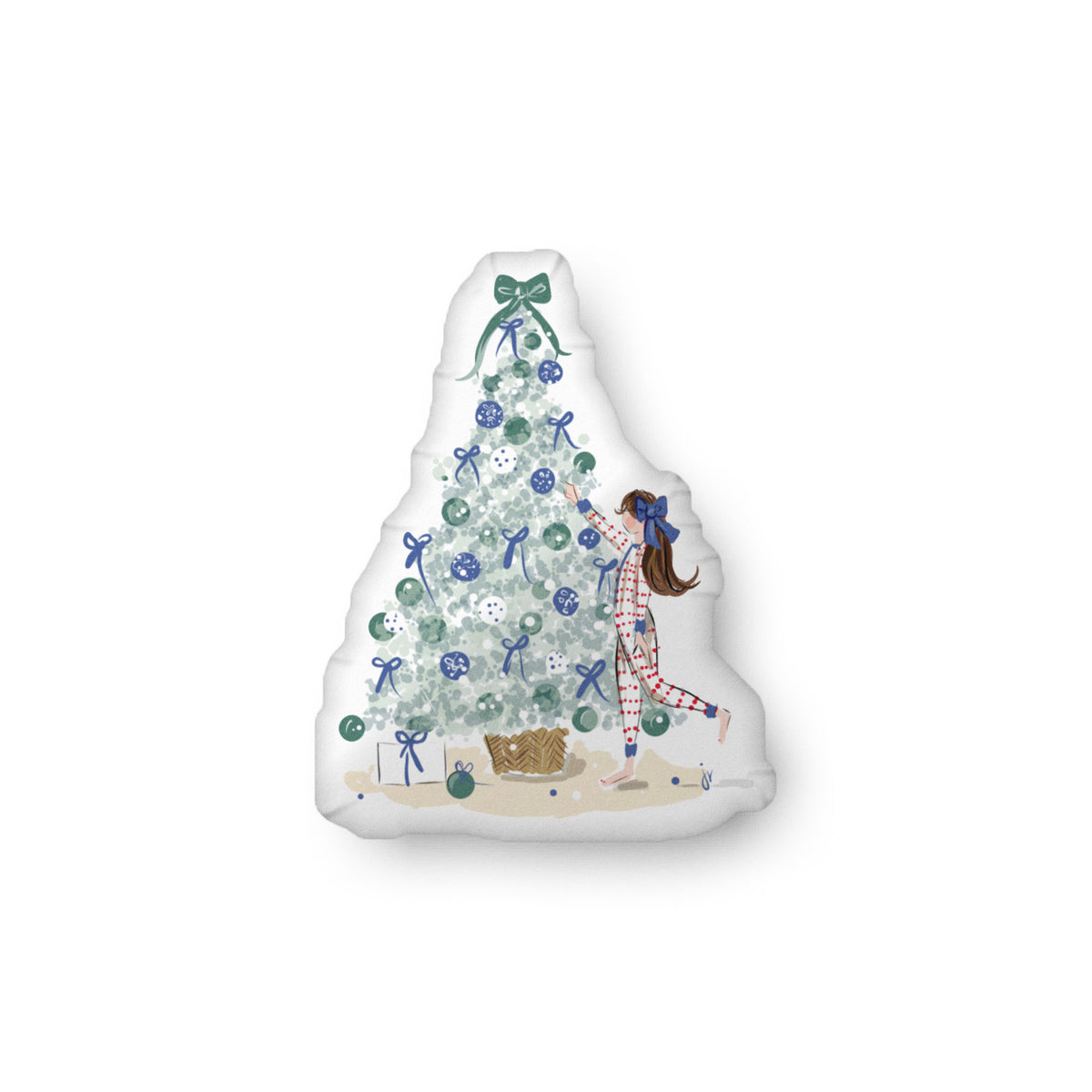Blue Christmas Pillow