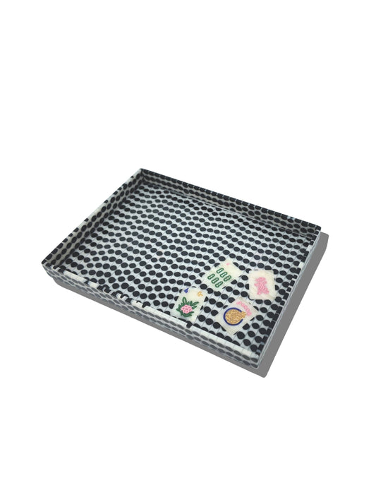 Polka Dot Mahjong Inlay Trinket Tray