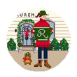 VJV226 -NYC Coffee Shop Round Needlepoint Canvas