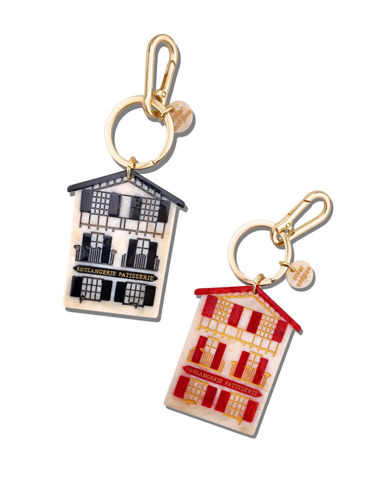 Hand-painted Basque Boulangerie Bag Charm + Keychain | Eco-Friendly