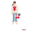 VJV104 - Lobster Sweater Pants Girl Needlepoint Canvas