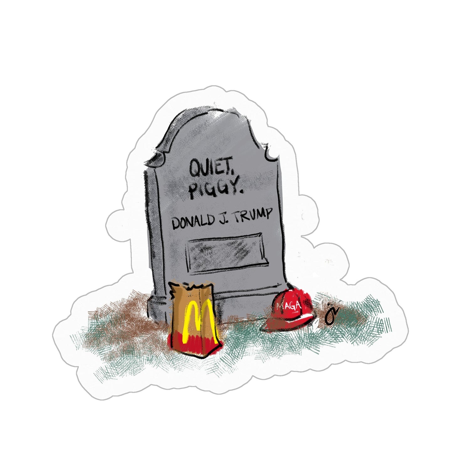 Quiet Piggy Sticker