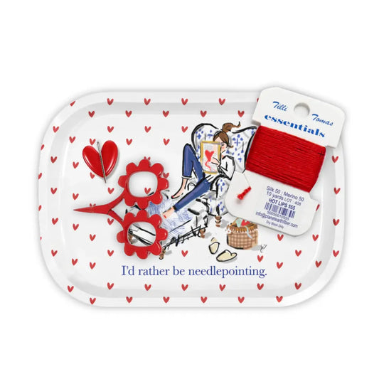 I'd Rather Be Needlepointing Metal Catchall Tray