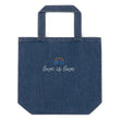 Love is Love Organic denim tote bag