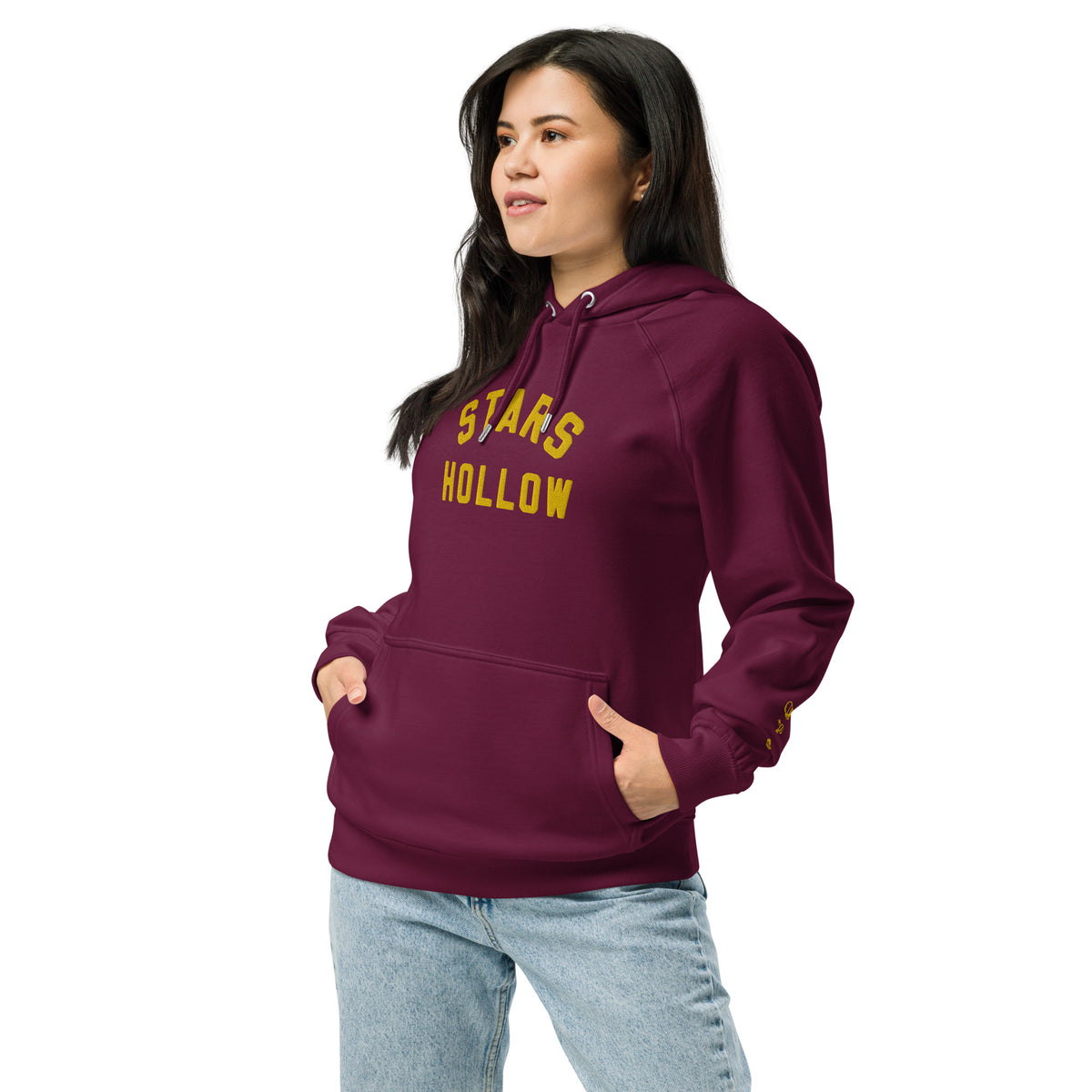 Stars Hallow Unisex Embroidered Raglan hoodie