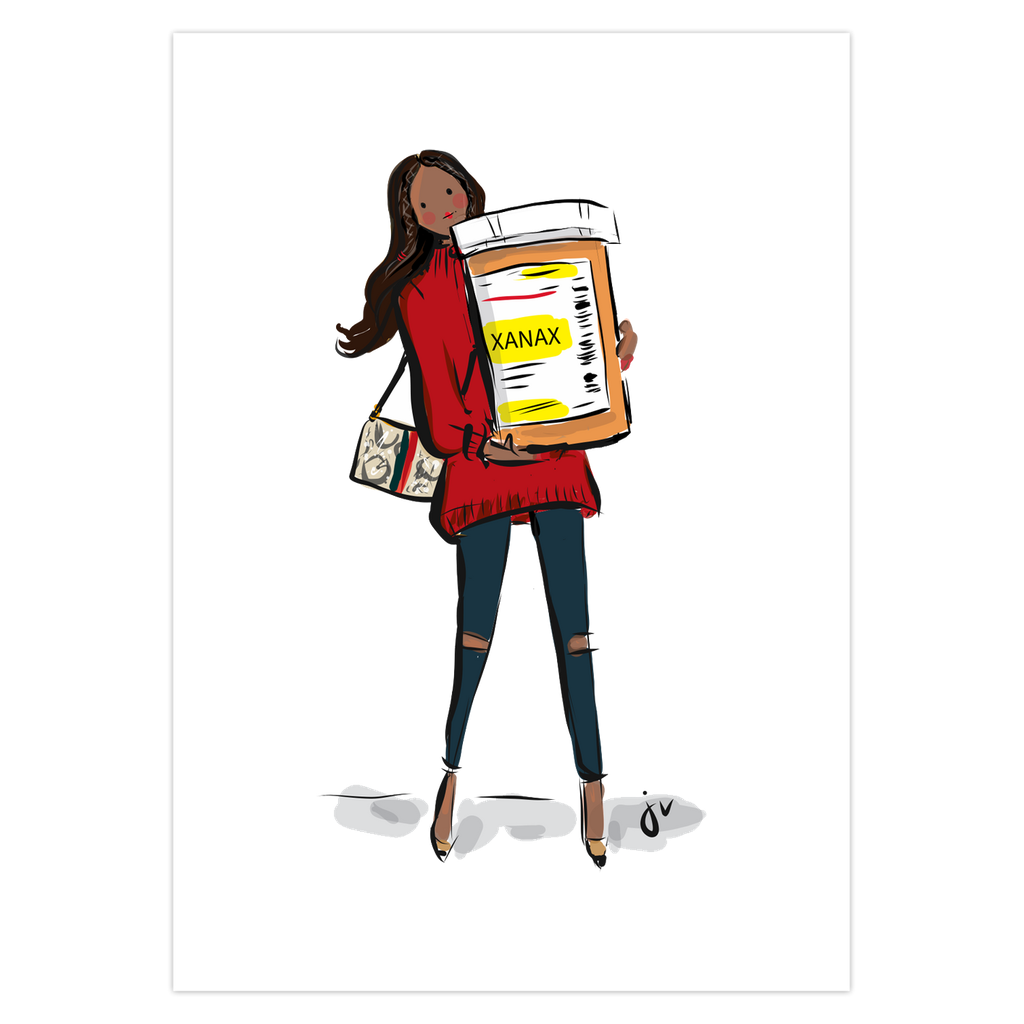 Xanax Dark Skin Greeting Card