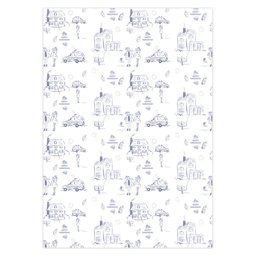 Hanukkah Toile Folded Greeting Cards