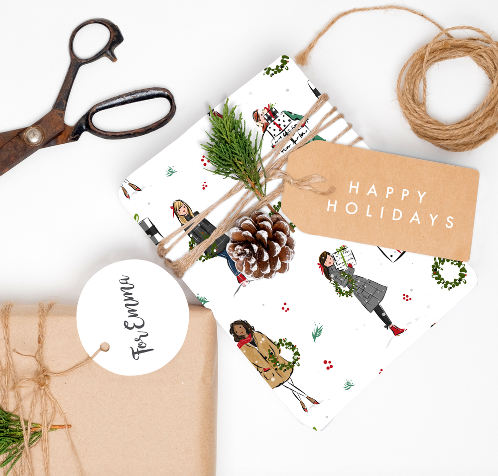 Holiday Girls Gift Wrap Sheets