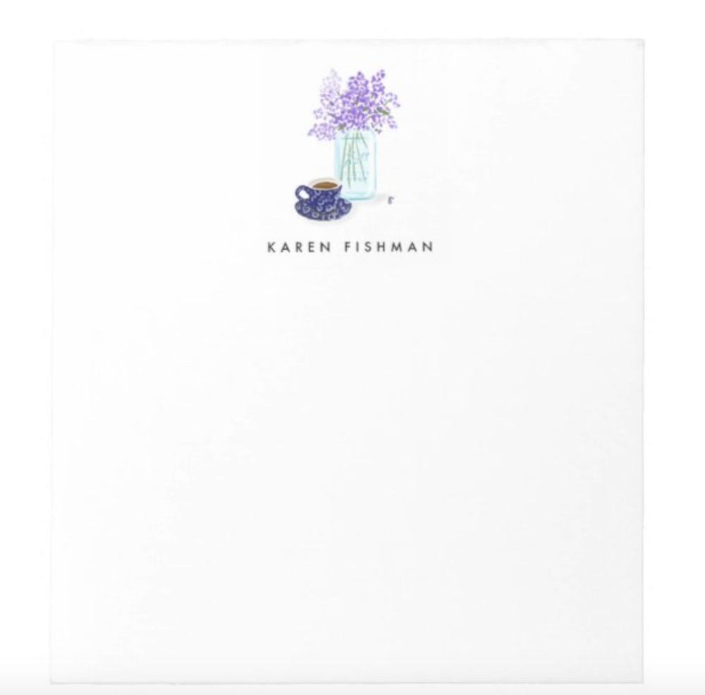 Personalized Floral Notepad