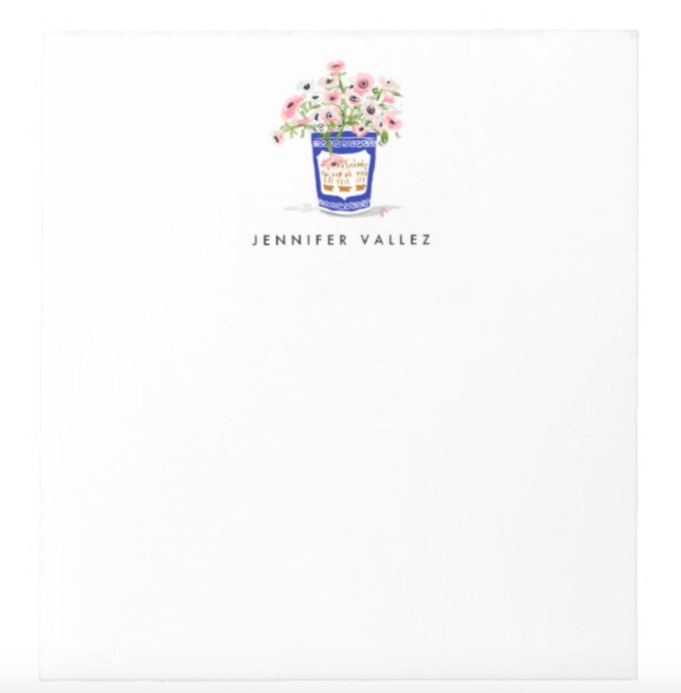 Personalized Floral Notepad