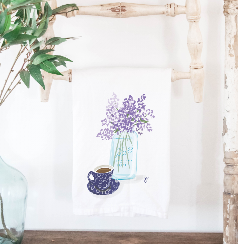 Coffee & Flowers Tea Towels
