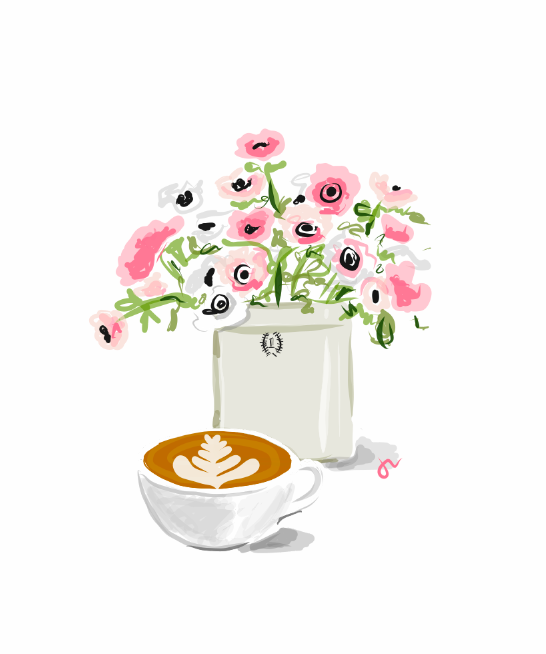Flowers & Coffee Note Cards