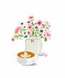 Anemones & Cappuccino Art Print