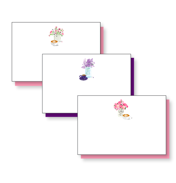 Flowers & Coffee Note Cards