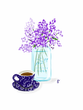 Lilacs & Tea Art Print