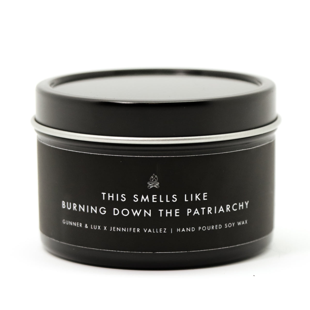 Gunner & Lux Collab - Burn Down The Patriarchy Tin Travel Candle
