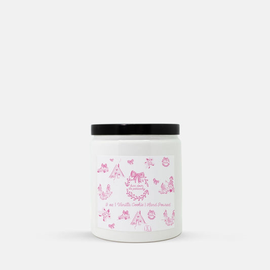 Holiday Toile Burn Down the Patriarchy Candles