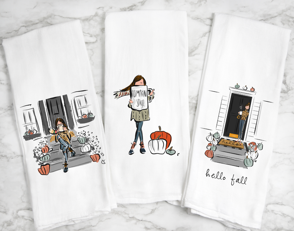 Fall Flour Sack Towels