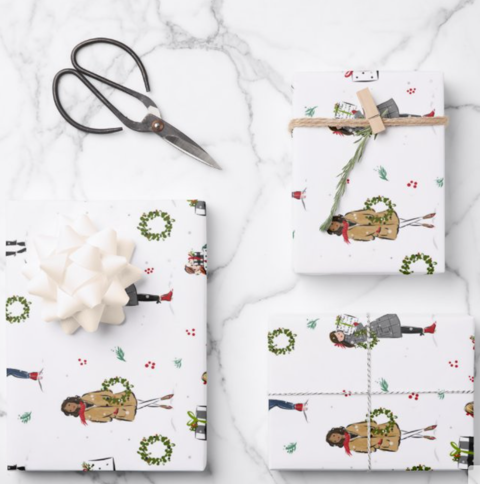 Holiday Girls Gift Wrap Sheets
