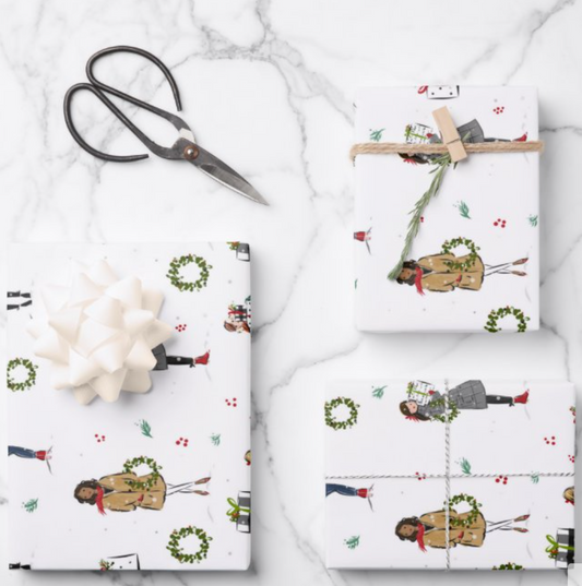 Holiday Girls Gift Wrap Sheets