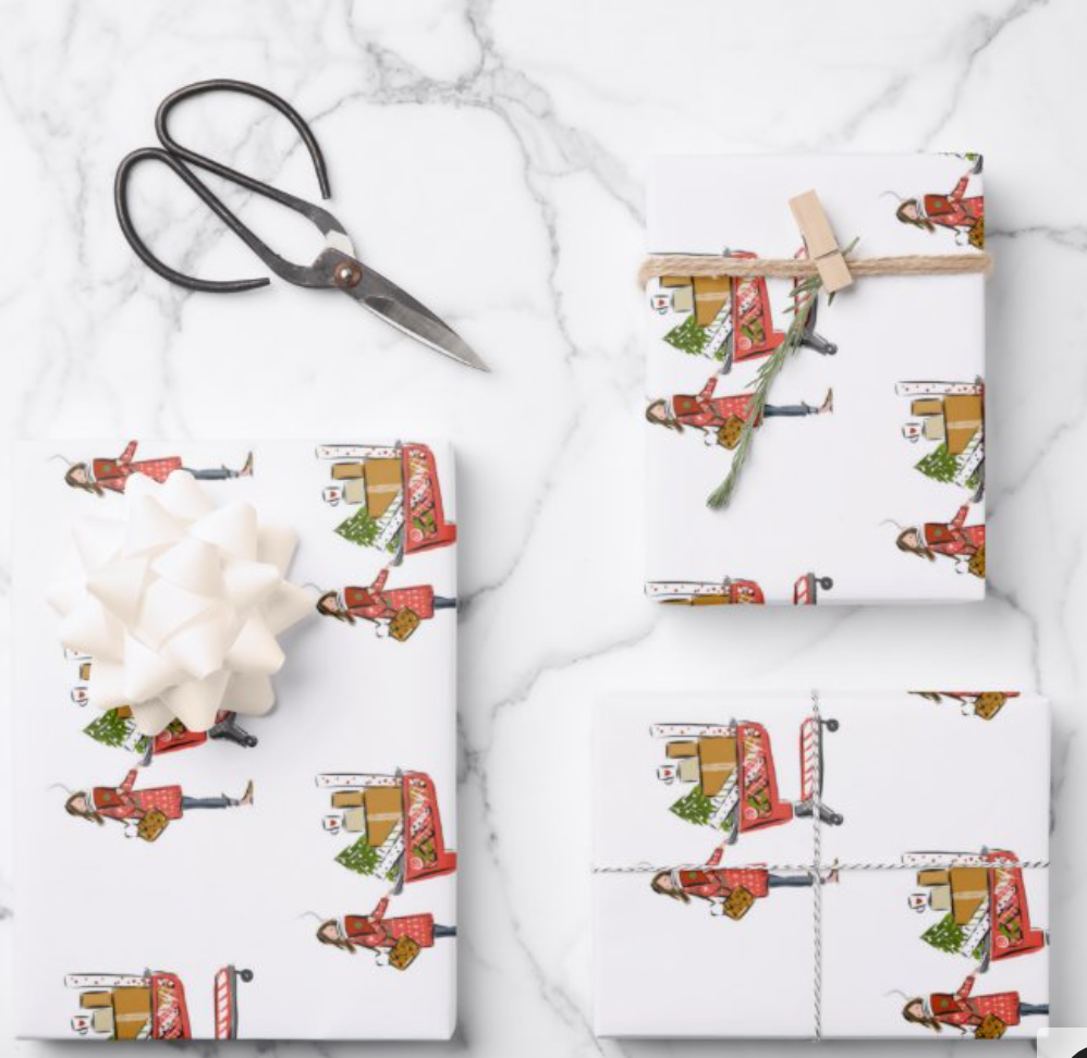 Christmas Shopper Gift Wrap Sheets