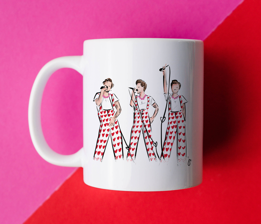 Harry Styles Heart Overalls Mug