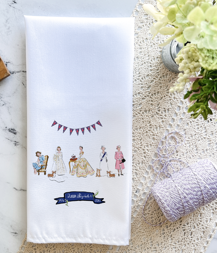 Queen Elizabeth Life Celebration Tea Towels