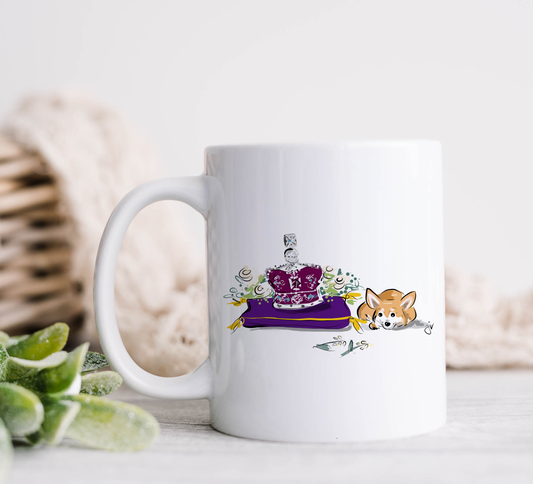 Queen Elizabeth Crown & Corgi Mug