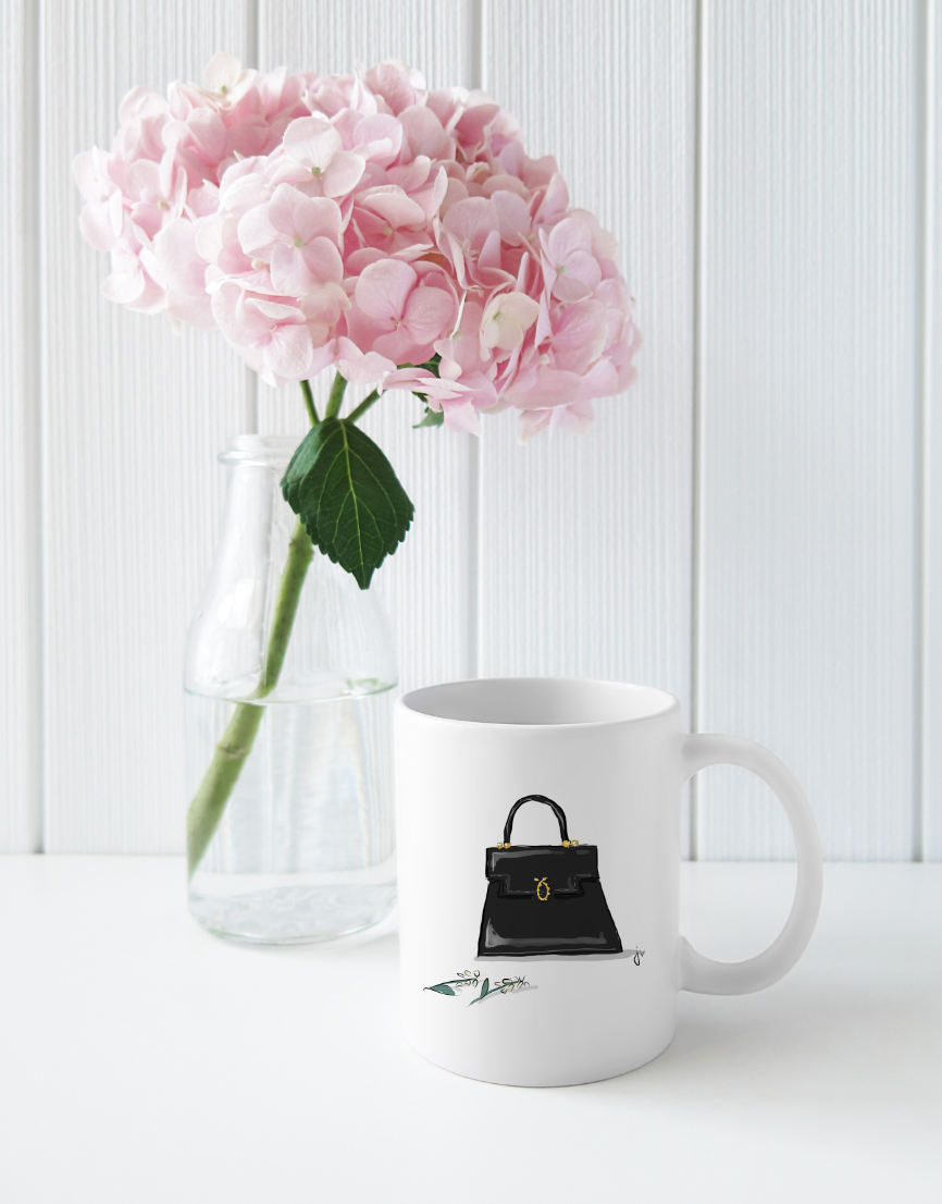 Queen Elizabeth Black Bag Mug