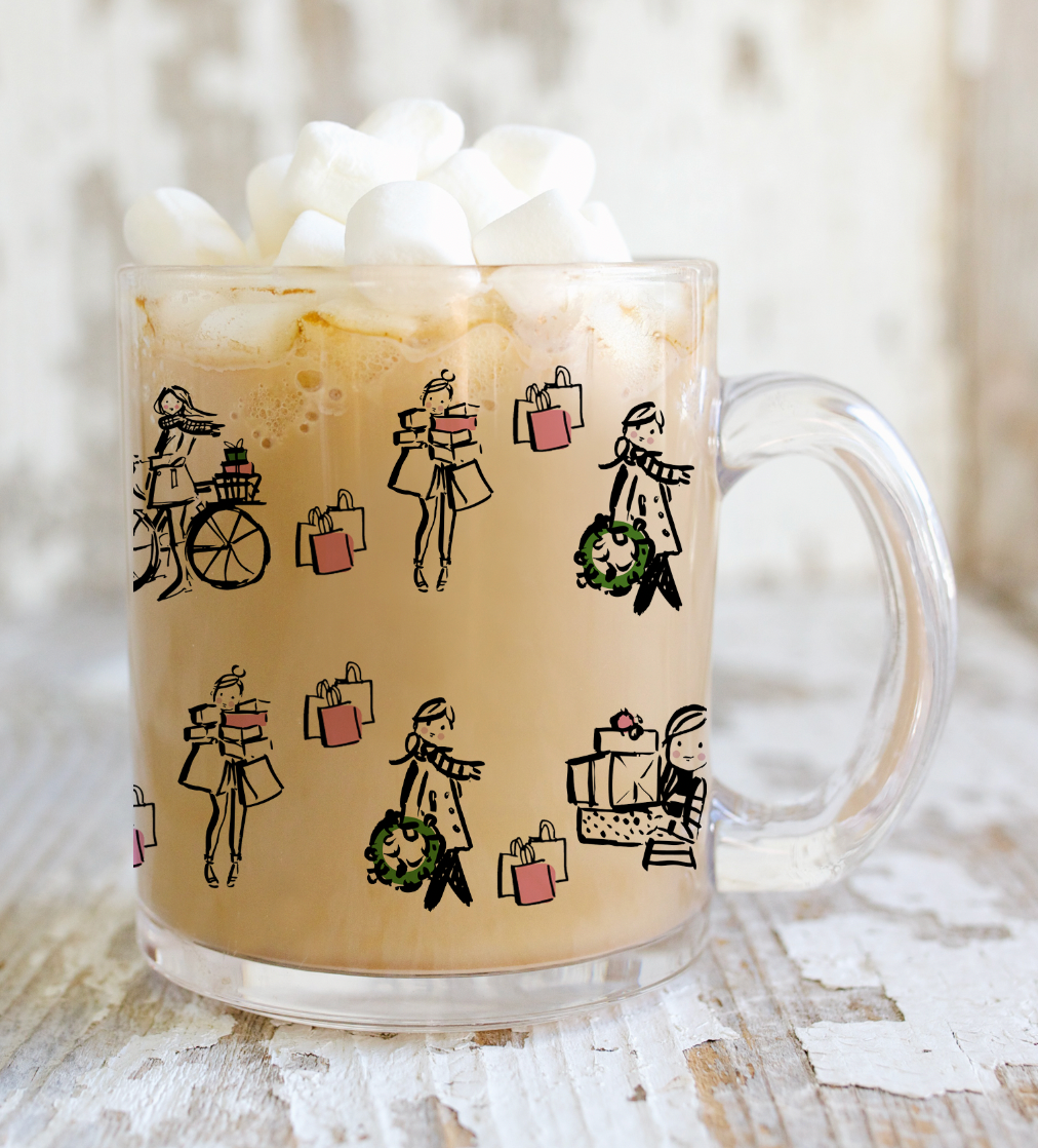 Holiday 22 B/W Glass Mug