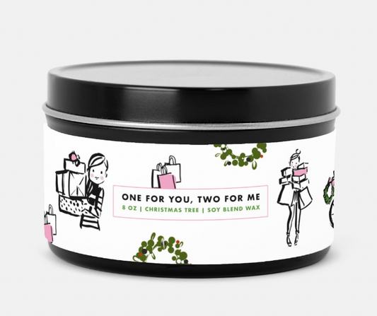 Holiday 22 Black & White Tin Can Candles