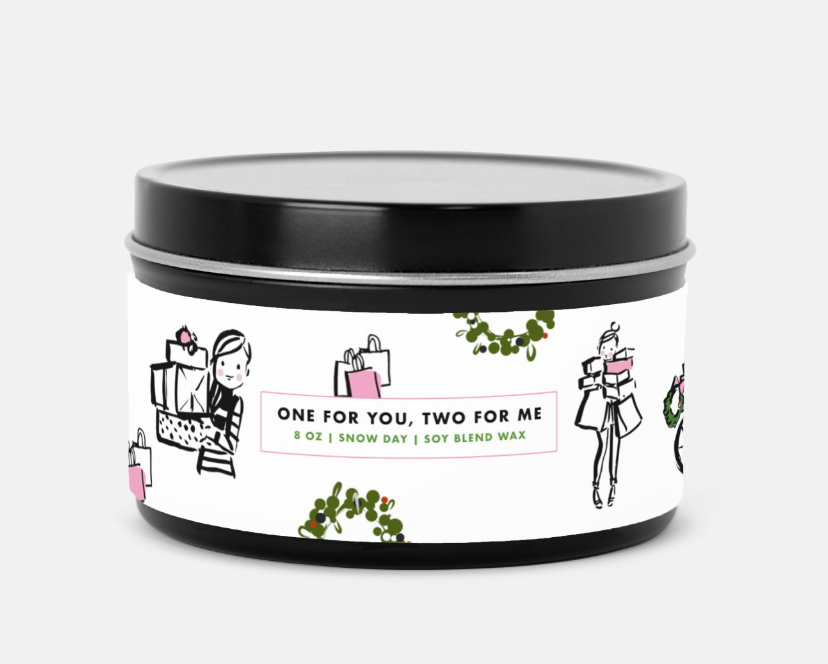 Holiday 22 Black & White Tin Can Candles