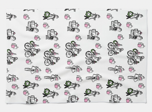 Holiday 22 B/W Kitchen Towel