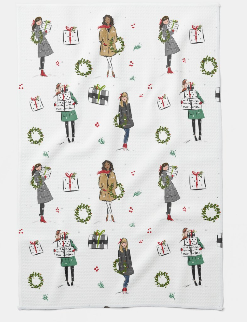 Holiday Girls  Kitchen Towel