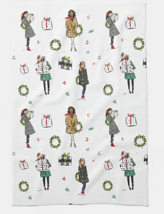 Holiday Girls  Kitchen Towel