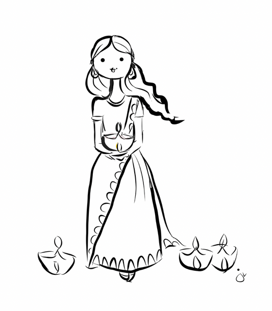Happy Diwali Coloring Page