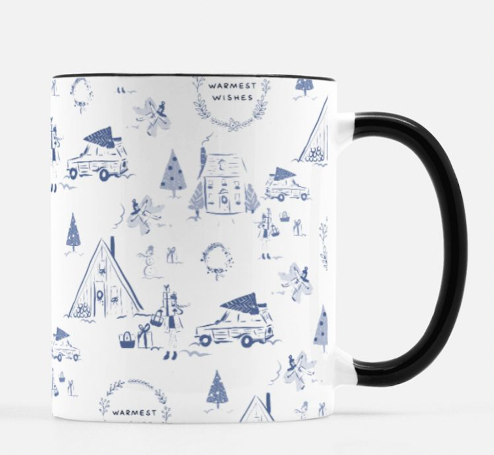 Holiday Toile Mugs