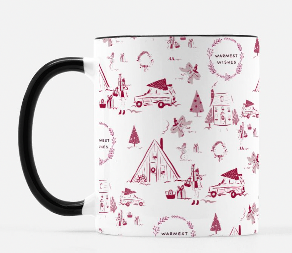 Holiday Toile Mugs