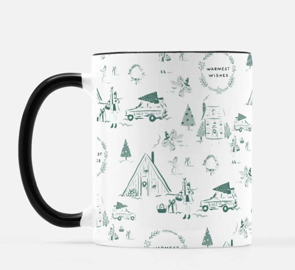 Holiday Toile Mugs