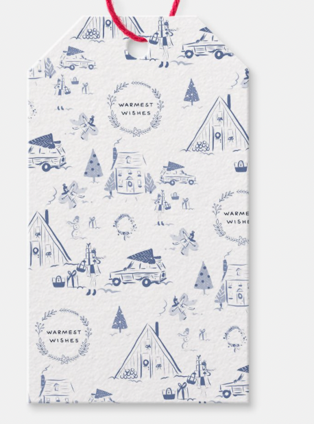 Holiday Toile Gift Tags