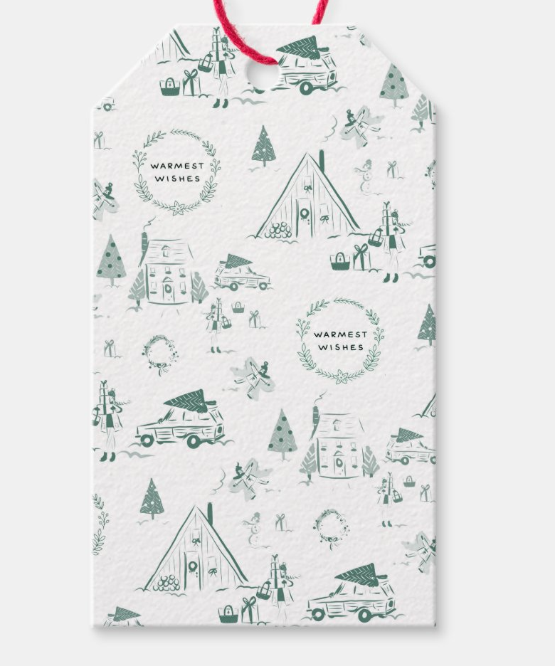 Holiday Toile Gift Tags