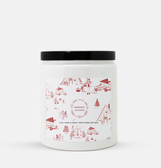 Holiday Toile Candles