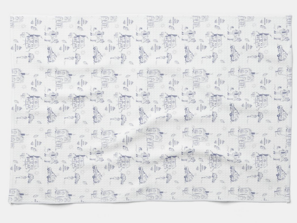 Hanukkah Toile Kitchen Towels