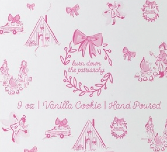 Holiday Toile Burn Down the Patriarchy Candles