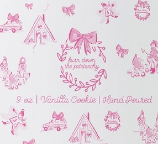 Holiday Toile Burn Down the Patriarchy Candles