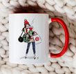 Christmas Shopper with Coffee Mug